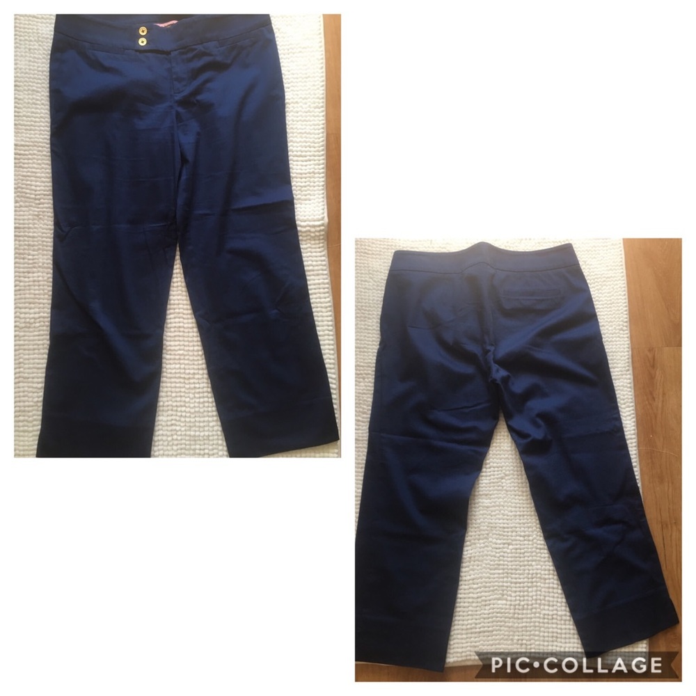Lilly Pulitzer Navy Palm Beach Fit Cropped Pants